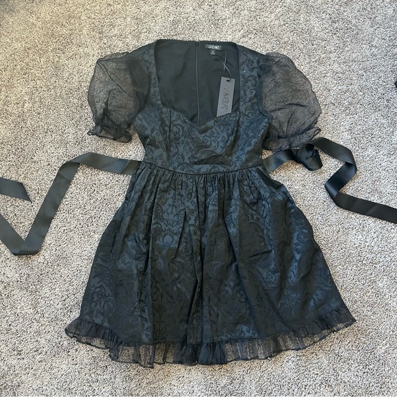 Dolls Kill Dresses & Skirts - Dolls Kill Black Puff Sleeve Mini Dress